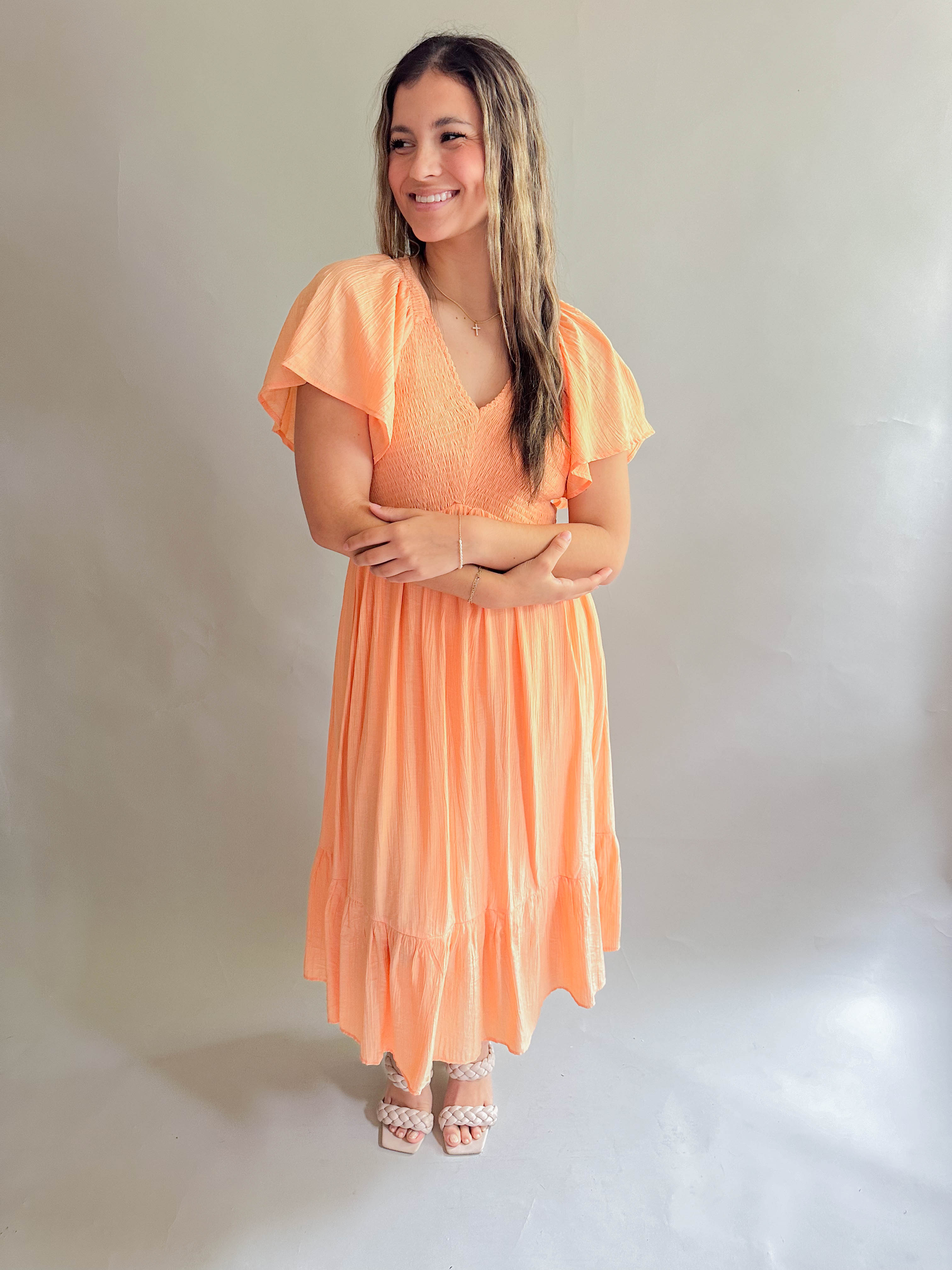 Apricot dress sale hotsell